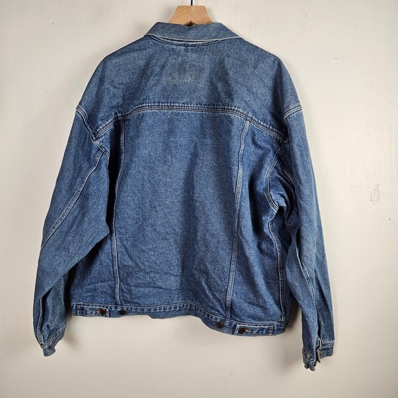 Vintage Eddie Bauer Denim Trucker Jean Jacket Men's XL Blue Classic - Picture 4 of 6